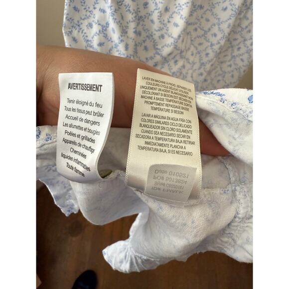 Eileen West Blue & White Floral Cotton Nightgown Size 3X - Picture 7 of 10